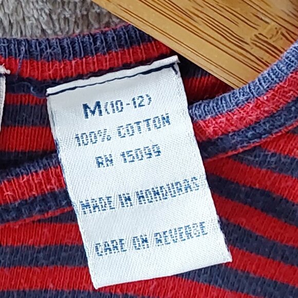 Vintage TKS Basic Girls Red & Blue Striped Top Size 10/12 - Picture 2 of 5